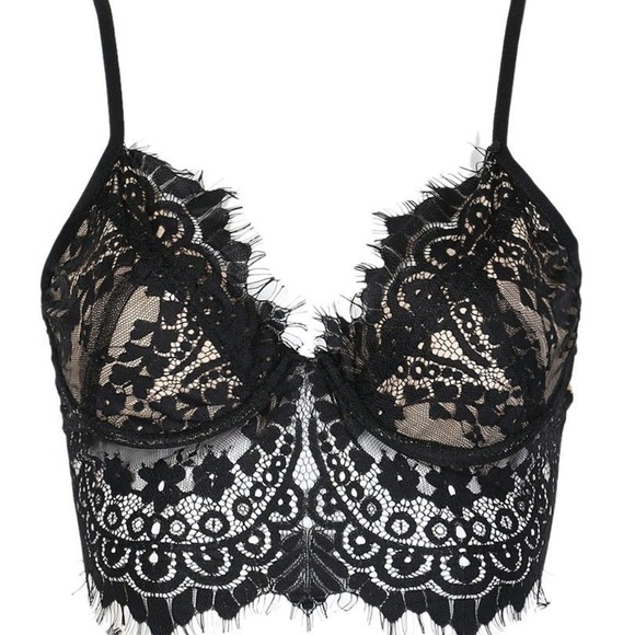 CHOISE Other - CHOIES Women's Black Sheer Eyelash Lace Bralette S